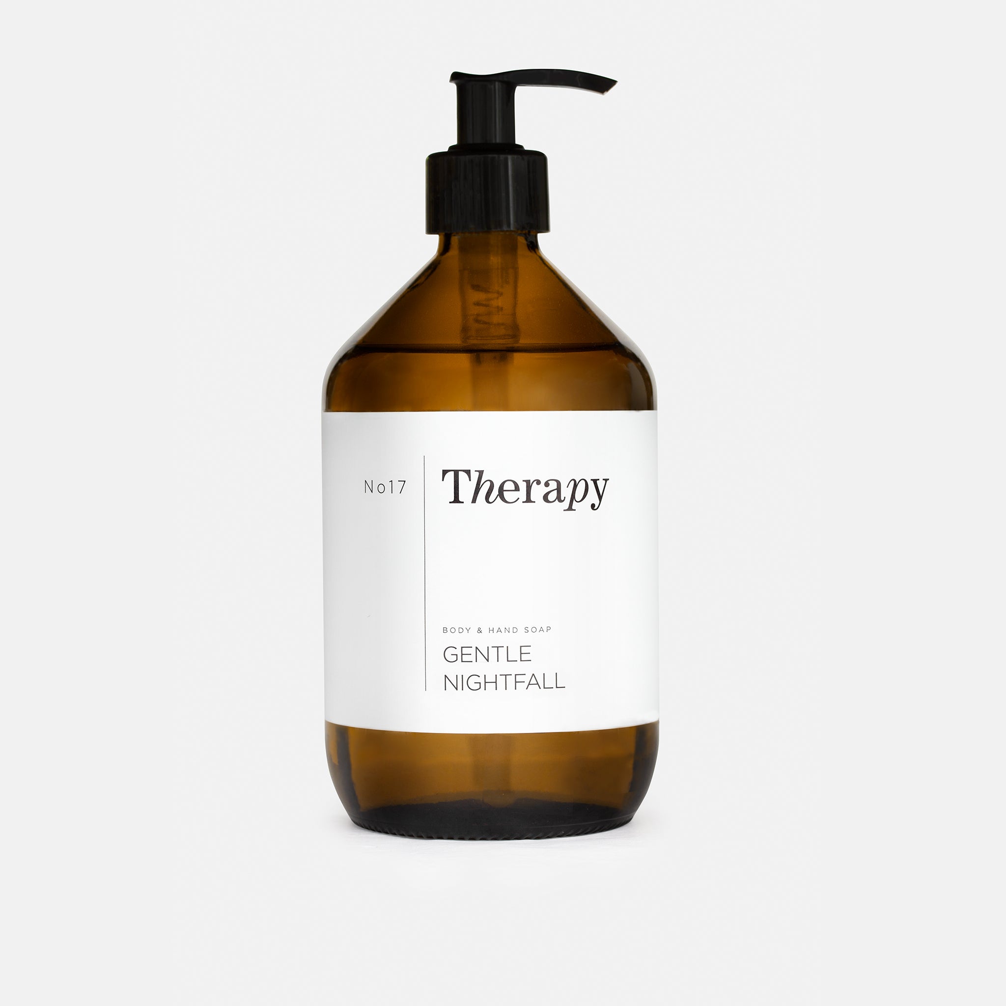 No17Therapy Hand Krop Saebe Gentle Nightfall YlangYlang Cedertrae Sandeltrae Glas Flaske1.jpg